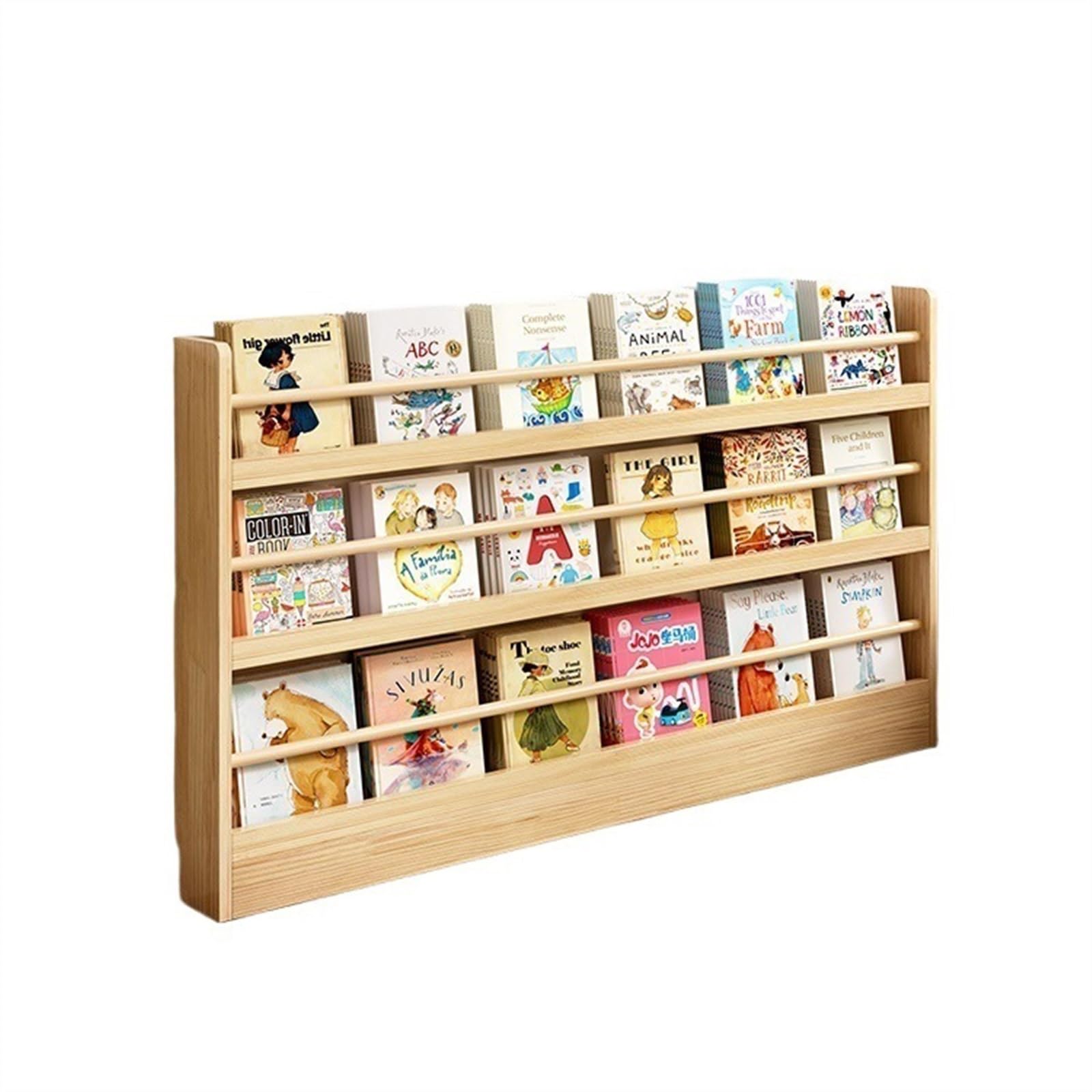 Huangj-0527 Bookcase Storage Shelves Household Solid Wood Bookshelf Picture Book Floor-Standing Display Rack Multi-layer Reading Storage Rack Magazine Rack Wall Storage Rack Book Shelves