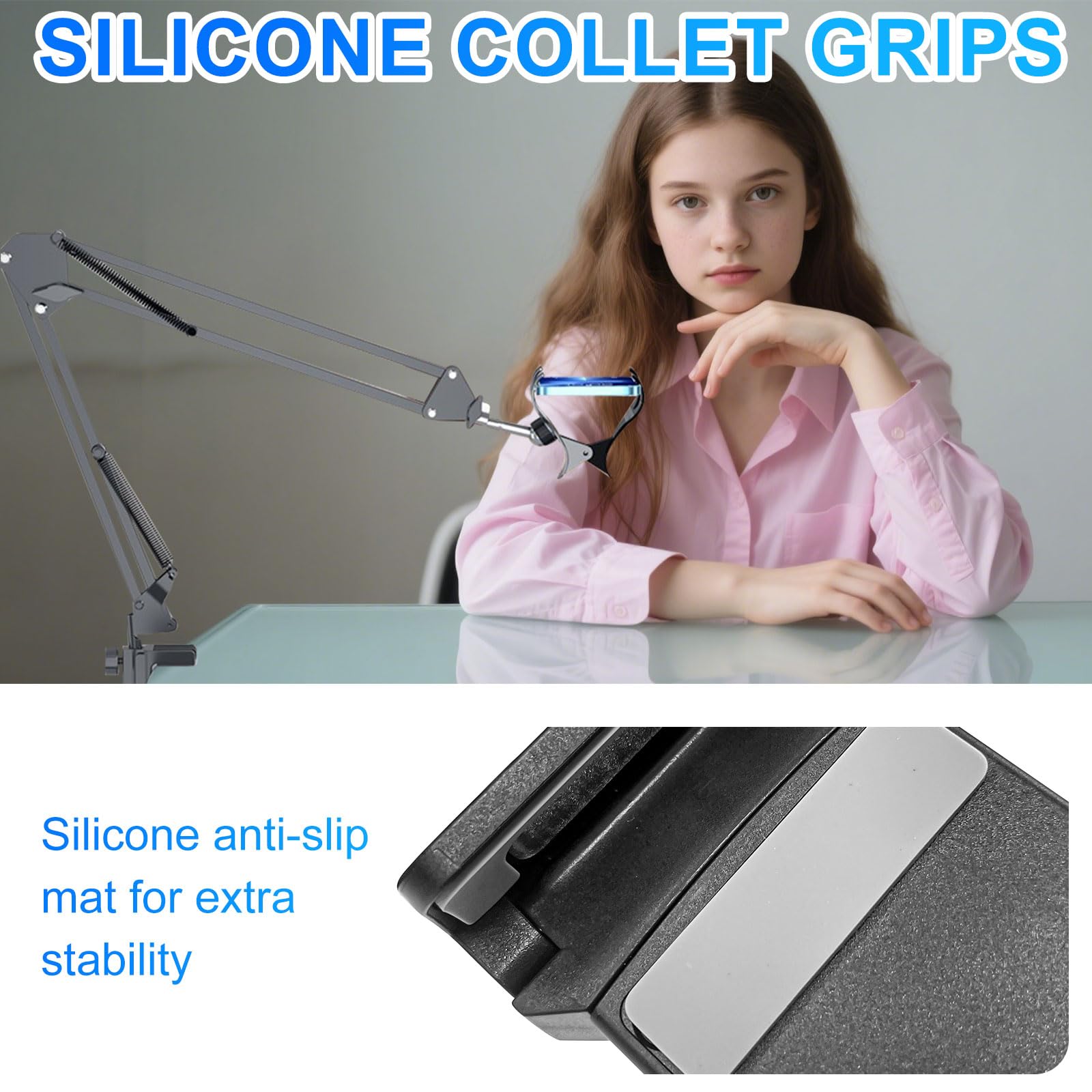 Supporto Tablet Letto Braccio Regolabile 360° Porta Cellulare Universale per Dispositivi 4"-13"