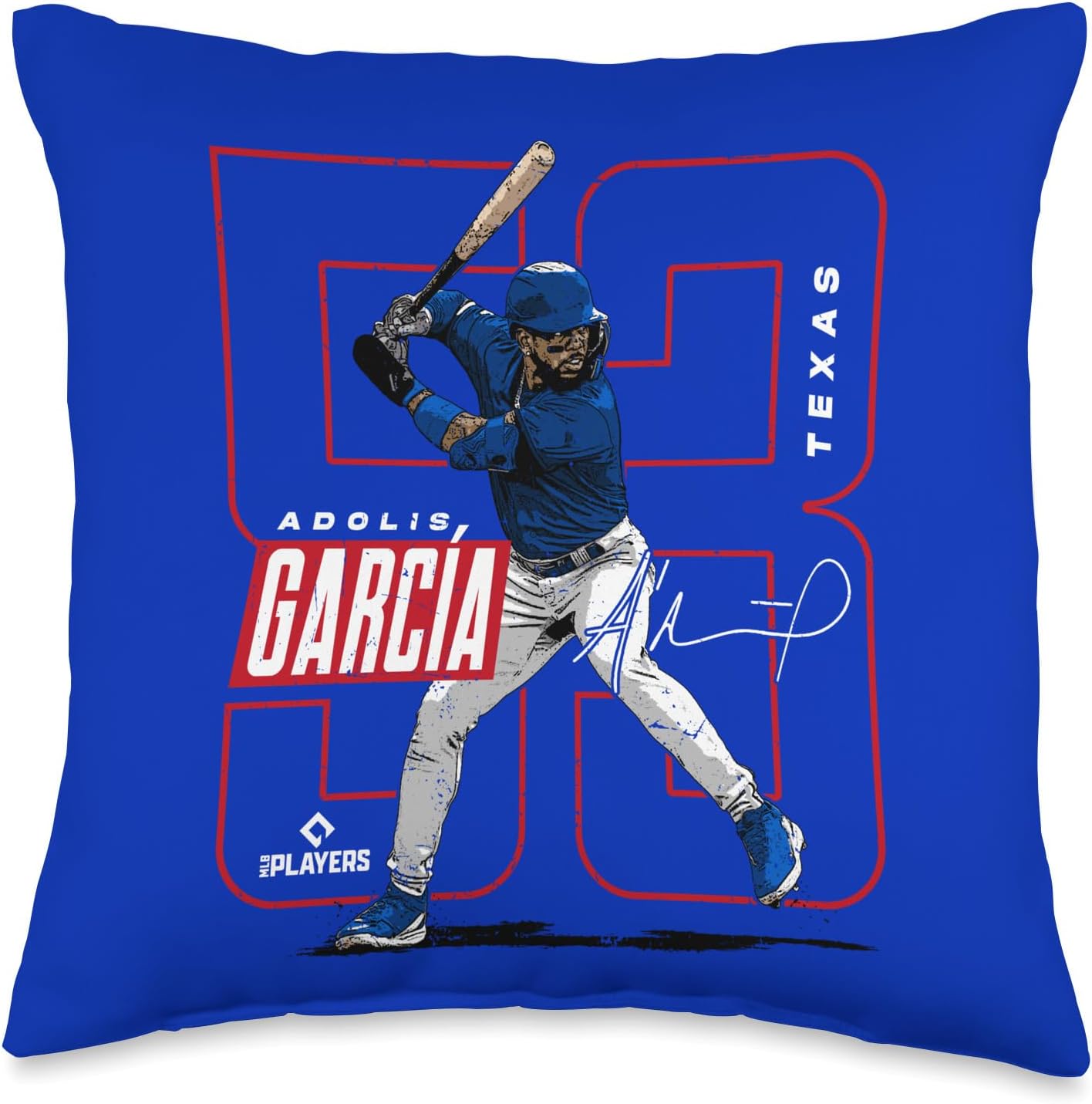 Adolis Garcia | Texas MLB Baseball Players| MLBAGA204M Throw Pillow
