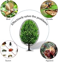 Vista 6 de Cubierta para plantas de jardín, bolsas de red de protección para plantas con cremallera, cubierta de red para árboles frutales, bolsas de malla