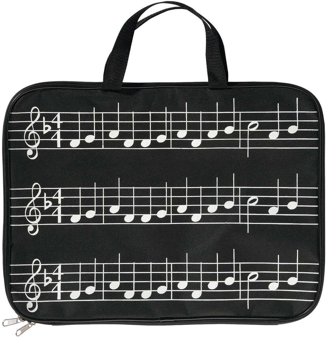 Miles Kimball Musical Note Tote Bag with Zipper, Sheet Music Briefcase, Black