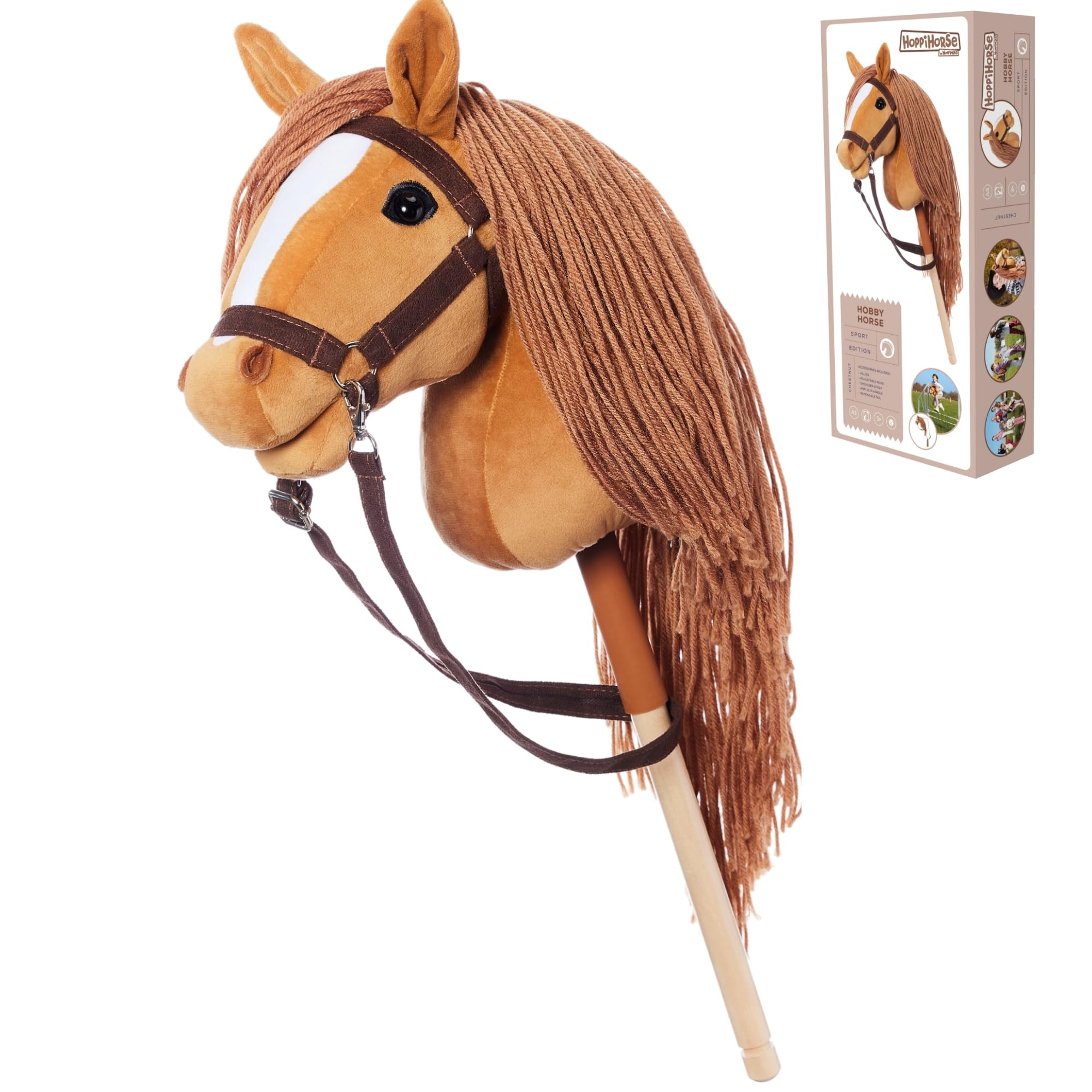 HOPPIHORSE Steckenpferd mit Trense - A3 - Hobby Horse mit Zügeln