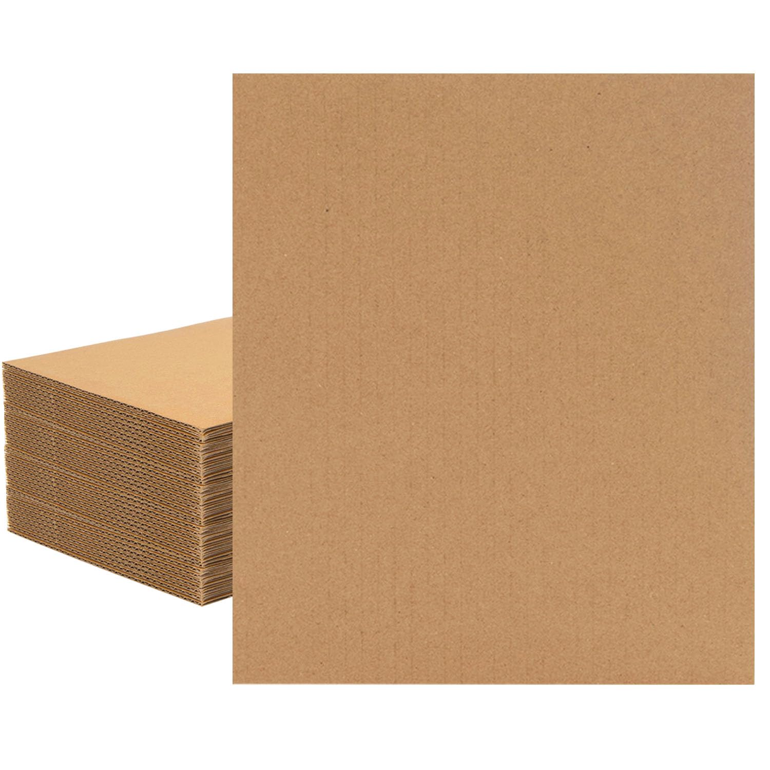 50 Pack 11x14 Inch Brown Corrugated Cardboard Sheets, Corrugated Cardboard Filler Insert Sheet Pads for Mailing, Pack Shipping, Cardboard Backing, Craft Card Board