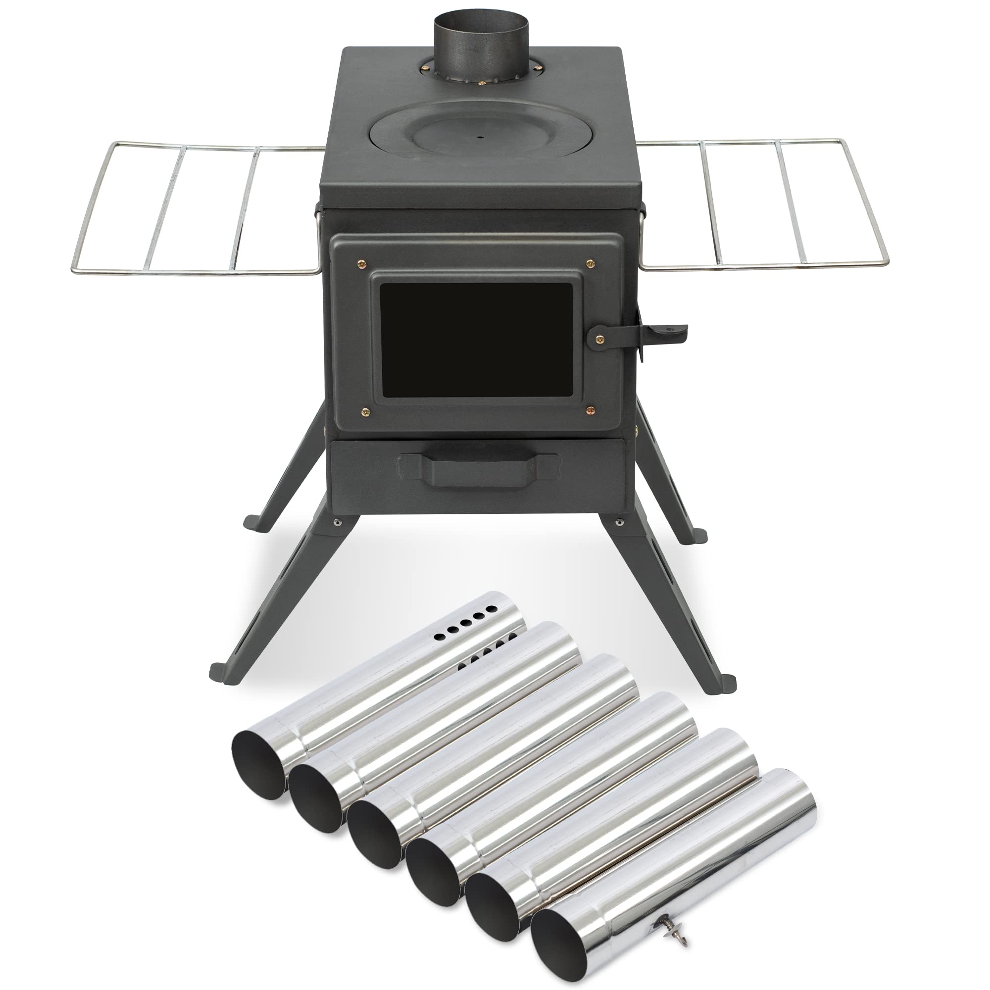 PMNY Wood Tent Stove with Large Firebox, Portable Wood Cook Stove