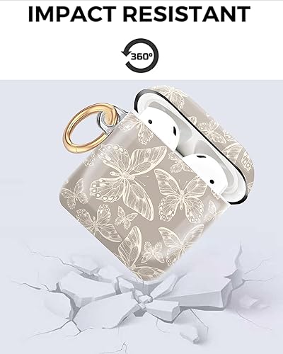 Miniatura 6 de BBAUER Funda compatible con AirPod 12, bonita funda con llavero, funda protectora de TPU a prueba de golpes para AirPod de 1 y 2 generación para