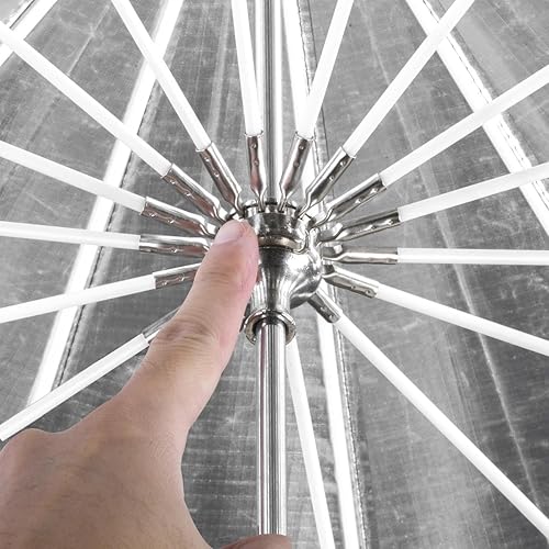 Miniatura 9 de Glow Easy Lock - Paraguas grande de fibra de vidrio de color plateado profundo (51 pulgadas)