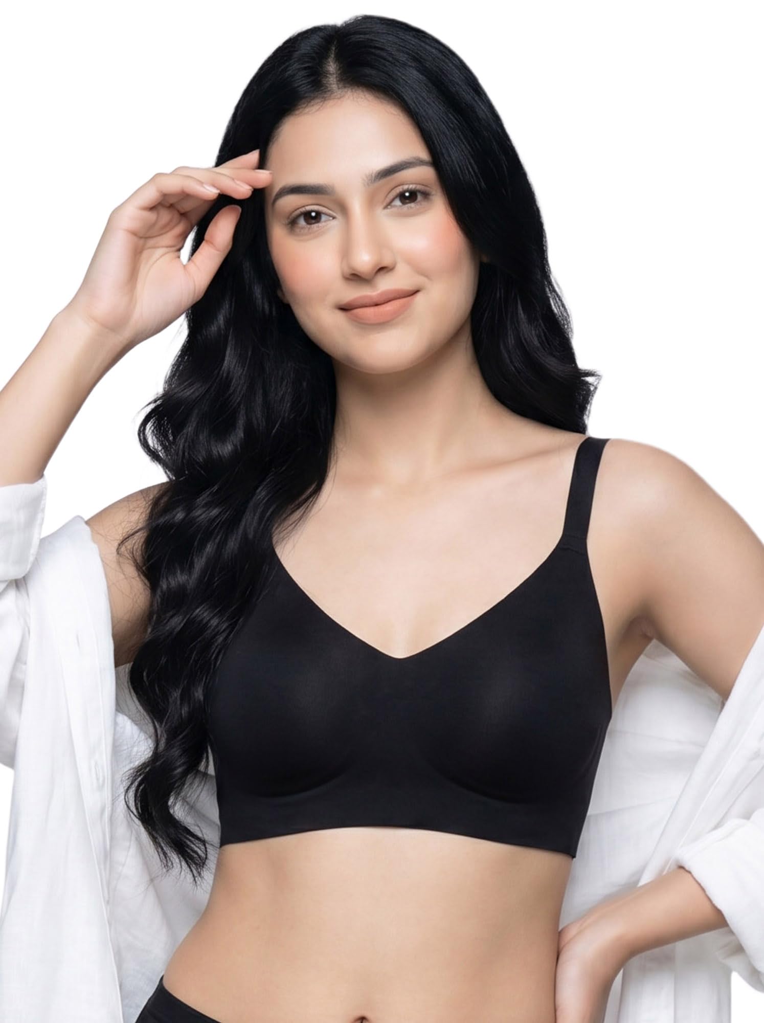intimist Cotton Non-Padded Bonded Bra for Women | Full Coverage Bra | Hidden Concealer | Breathable 100% Cotton Feel | Wire-Free | No Elastic at Bottom Band and Side Wings | Pack of 1-picture-50