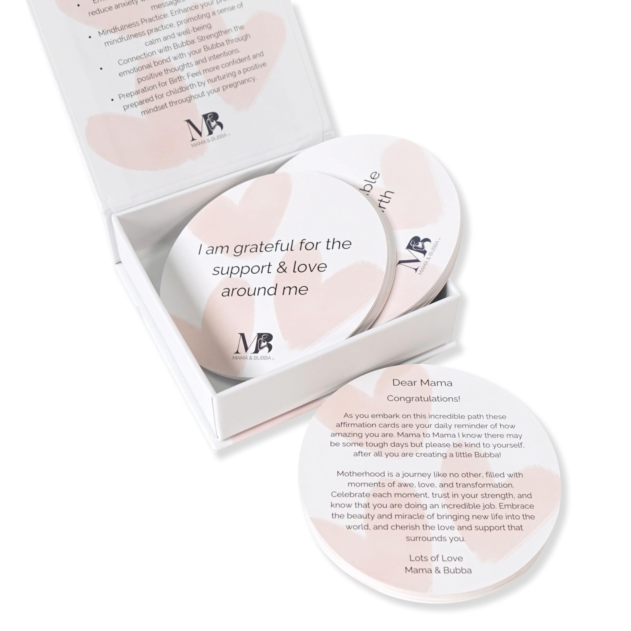 Pregnancy Affirmation Cards for Expectant Mothers - 50 Positive Mindfulness Cards for Pregnancy, Calm & Reflection - Thoughtful Pregnancy Gift