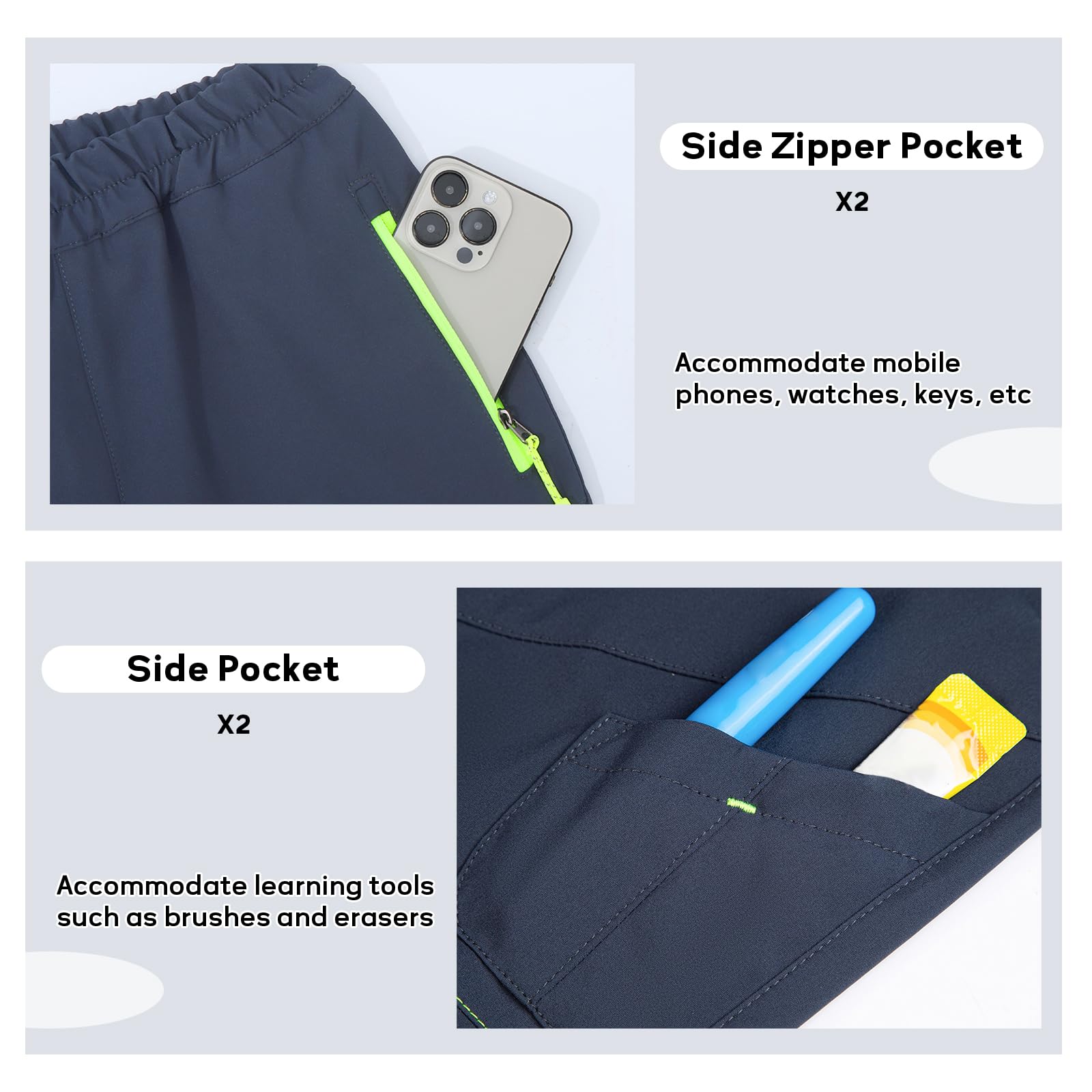 SUKUTU Pantalon de Printemps et d'été à Séchage Rapide pour Garçons et Filles Pantalon de Randonnée léger pour Enfants