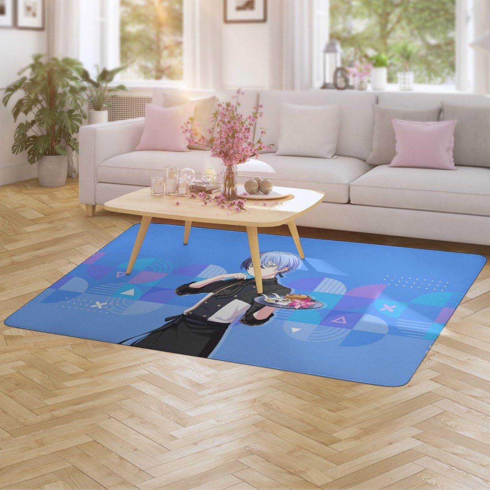 Amazon｜青柳冬弥 かわいい漫画のフロアマット シンプルでモダンな