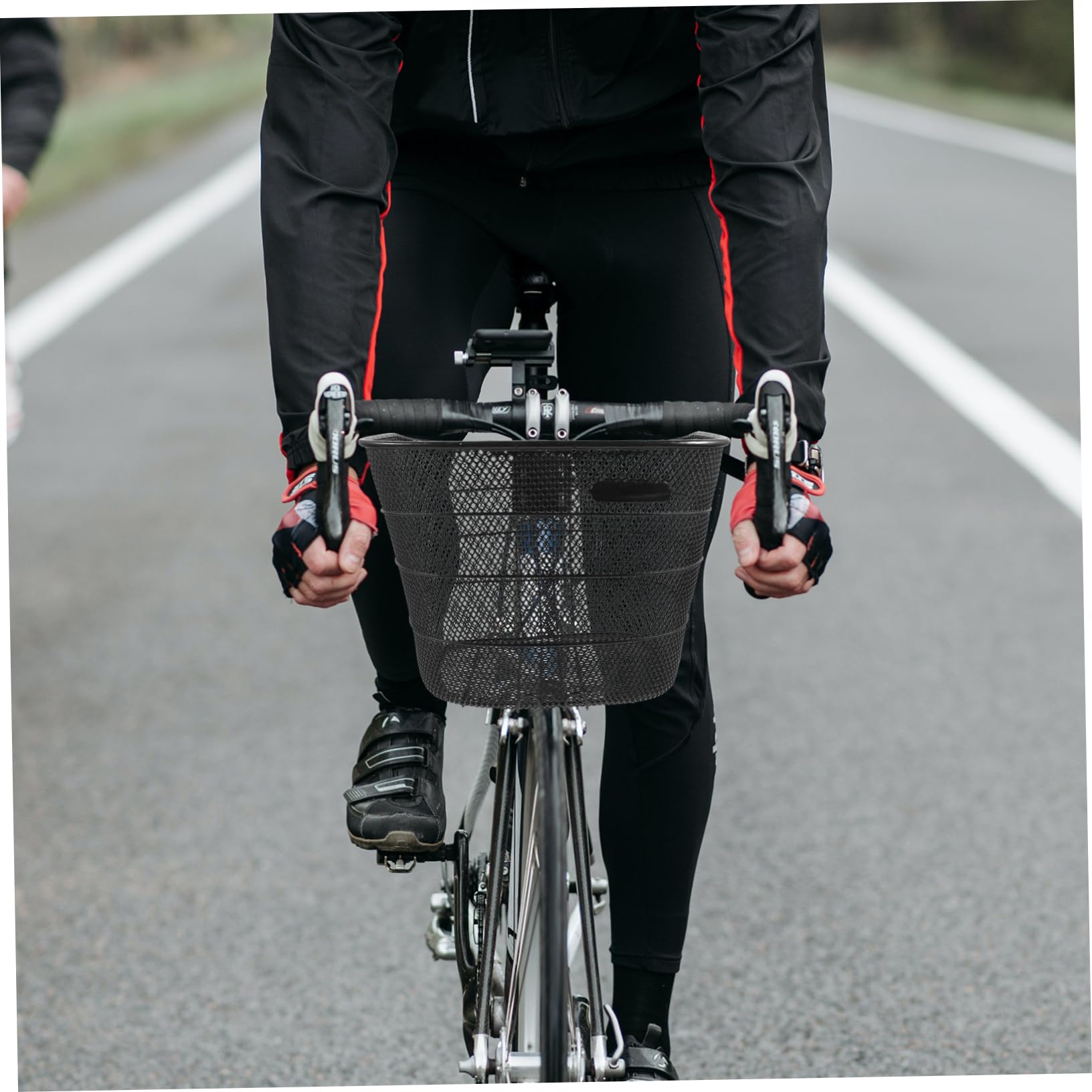 Metall Fahrradkorb Schwarz Vorne mit Großem Fassungsvermögen