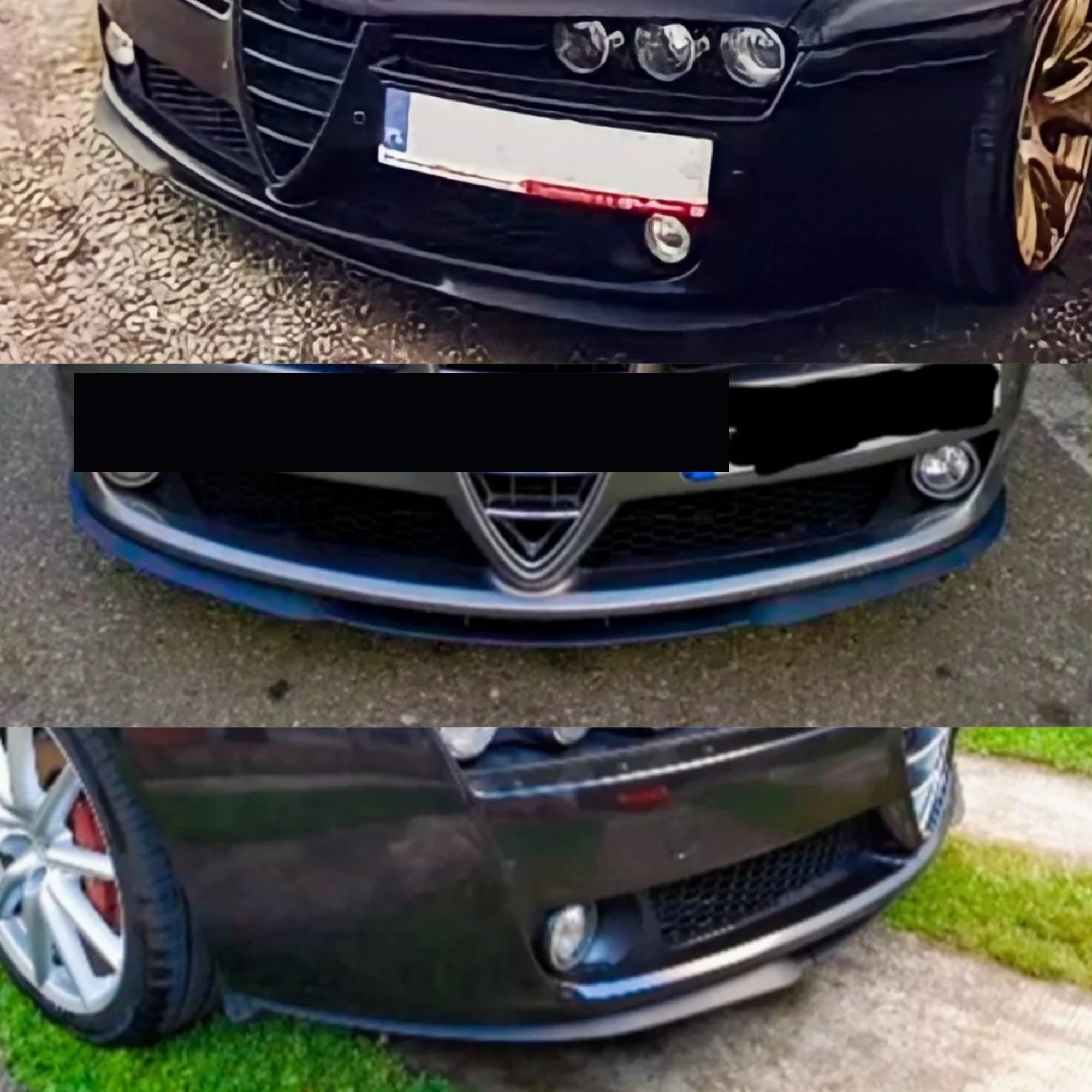 Spoiler Anteriore Per Alfa Per Romeo 159 Per CUPRA R Accessori Auto Spoiler Flap Universale 3 Pezzi Kit Corpo In Plastica Parti Esterne PARAURTI ANTERIORE Per LABBRO﻿ Spoiler Paraurti Anteriore(BLACK)