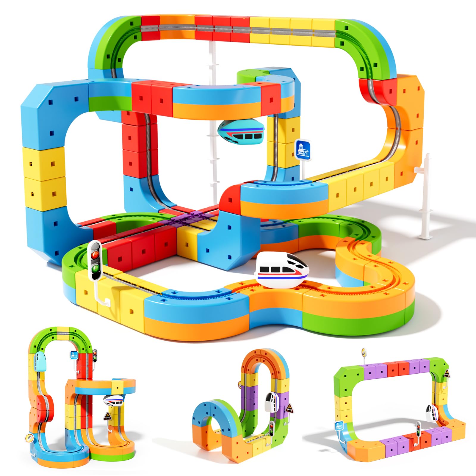 klick Rail Electric Train Set 3D Magic Flexible Race Track for Kids 3 4 5 6 7 8 Years Old…