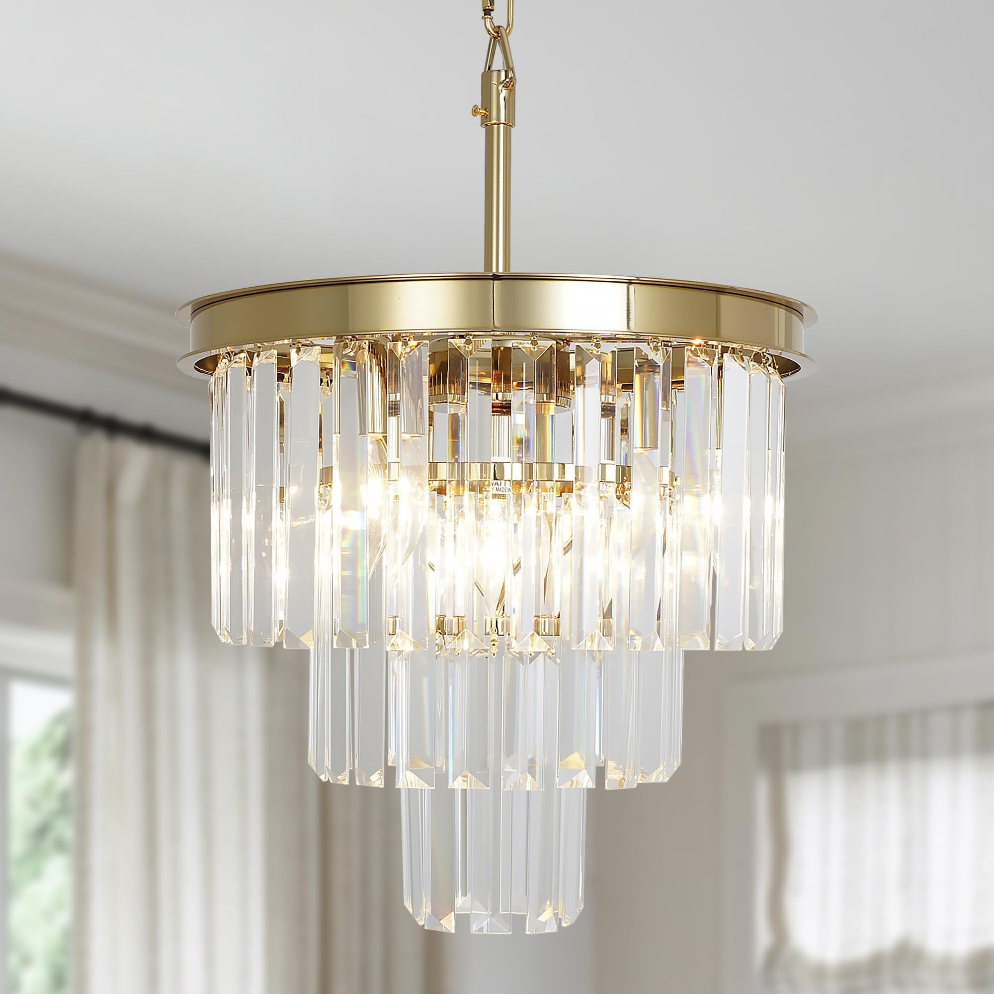 Luxurious Crystal Gold Modern Chandeliers Lights Pendant Ceiling Light Chandelier Lighting Fixture for Dining Room Living Room Kitchen Island Bedroom