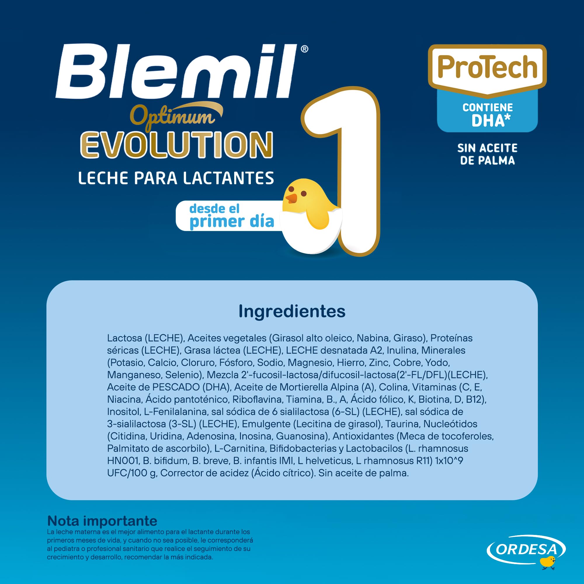 Blemil 1 Optimum Evolution 800g Leche de Inicio en polvo para Bebé
