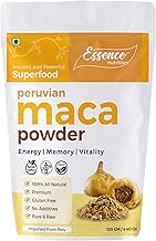 Essence Nutrition Maca Root Powder (125 Grams) - All Natural & NON GMO Maca Root Powder Imported From Peru - Use as a Maca Coffee For Men