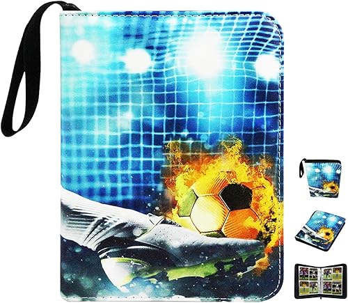 Carpeta de tarjetas coleccionables con 4 bolsillos, material de piel sintética, adecuada para 400 tarjetas