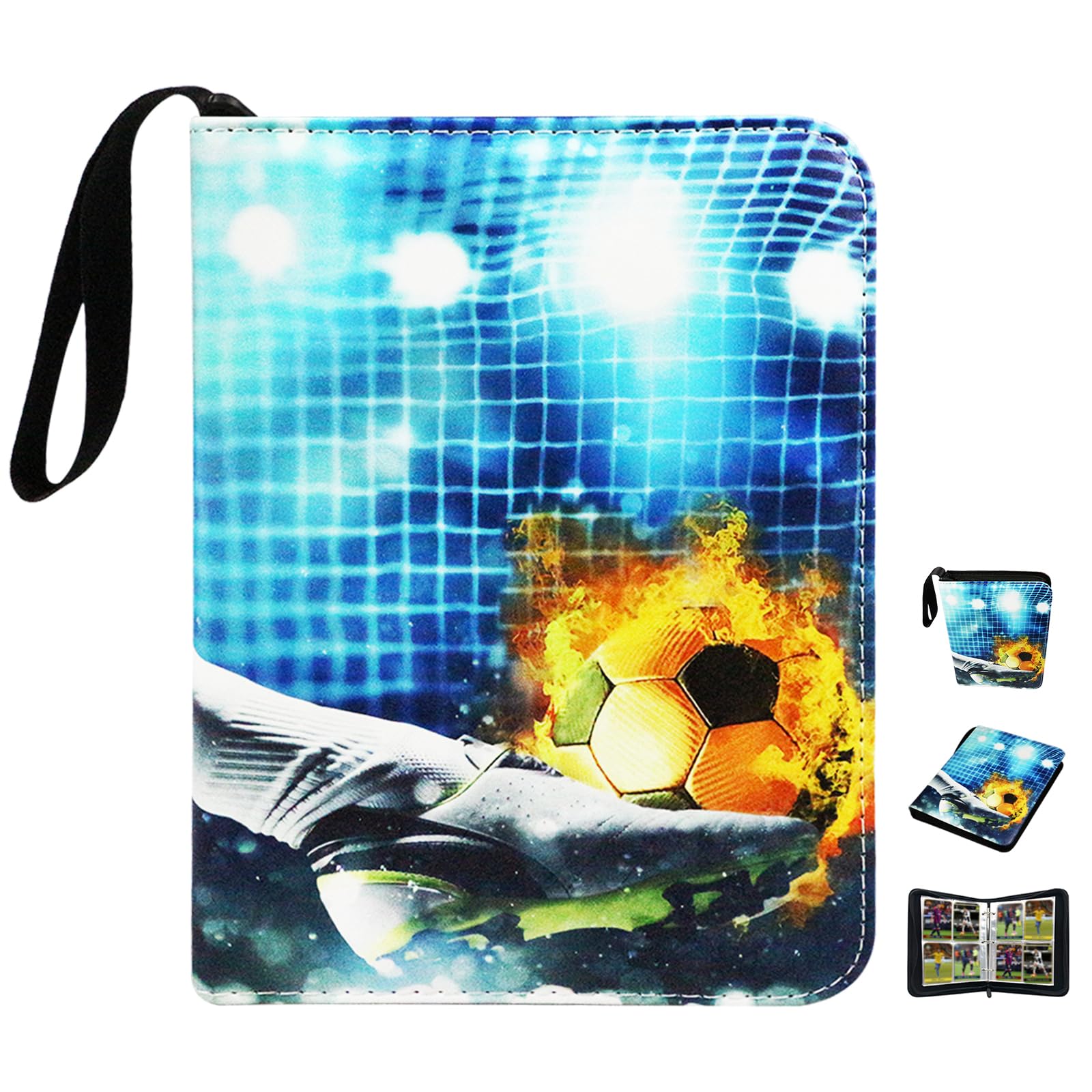 Sparkle Tmax Trading Card Binder with 4 Pockets, Faux Leather Material, Suitable for 400 Cards