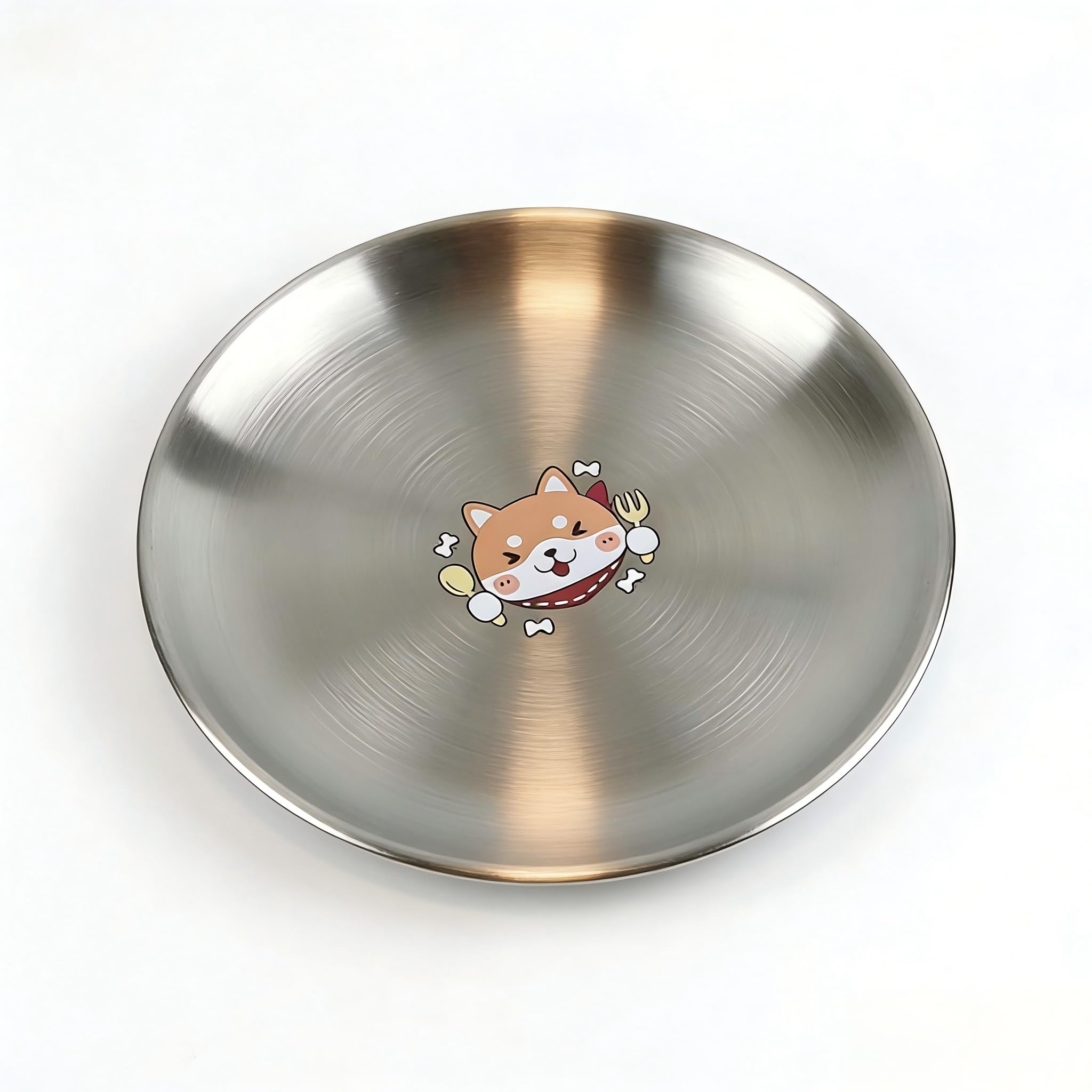 Stainless Steel Cat Bowl - 17cm Anti-Slip Pet Food Dish for Small Cats & Dogs | Round Feeding Bowl Ideal for Dry/Wet Food, Kittens, Puppies & Rabbits, Easy Clean(1PCS)