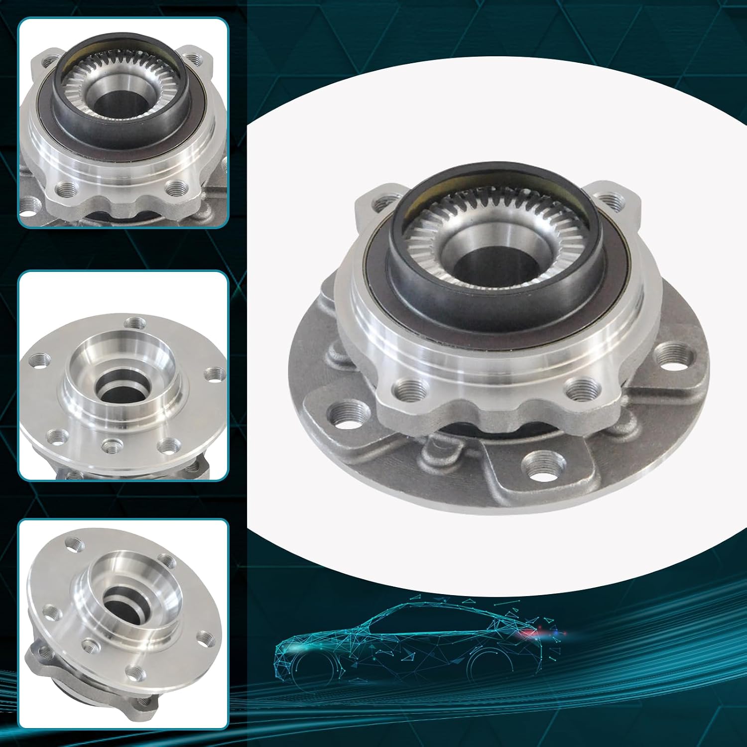 IRONTEK 31206850154 Front Wheel Bearing and Hub Assembly Fit for BMW [528i xDrive, 535d xDrive, 535i GT xDrive, 535i xDrive, 550i GT xDrive, 550i xDrive, 640i xDrive, 650i xDrive] Wheel hub 1PCS ADW