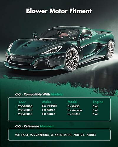 Vista 395 de SCITOO 700188 Reemplazo del motor del ventilador HVAC con jaula de ventilador para Toyota Tacoma 2005-2015, reemplazo OE - 87103-04043, 87103-04044