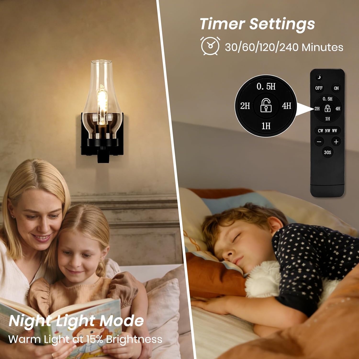 Battery Operated Wall Sconce, Rechargeable Rustic Wall Lights, Non-Hardwired Antique Kerosene Wall Lamps, Black Vintage Bedside Wall Sconces with Remote Control for, Living Room, Hallway etc