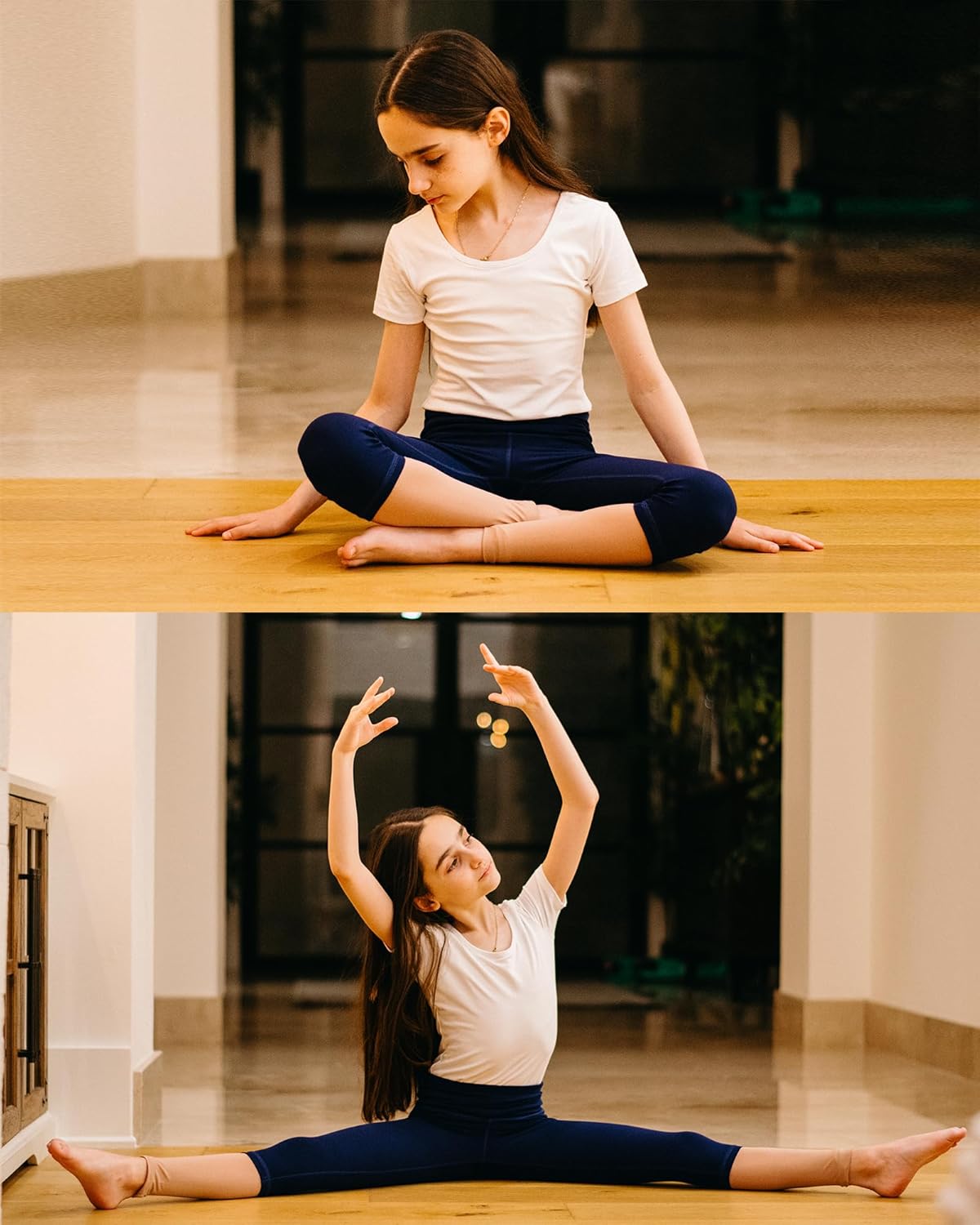 Stelle Girls Athletic Leggings Kids Dance Workout Running Yoga Pants with Hidden Pocket - Image 4