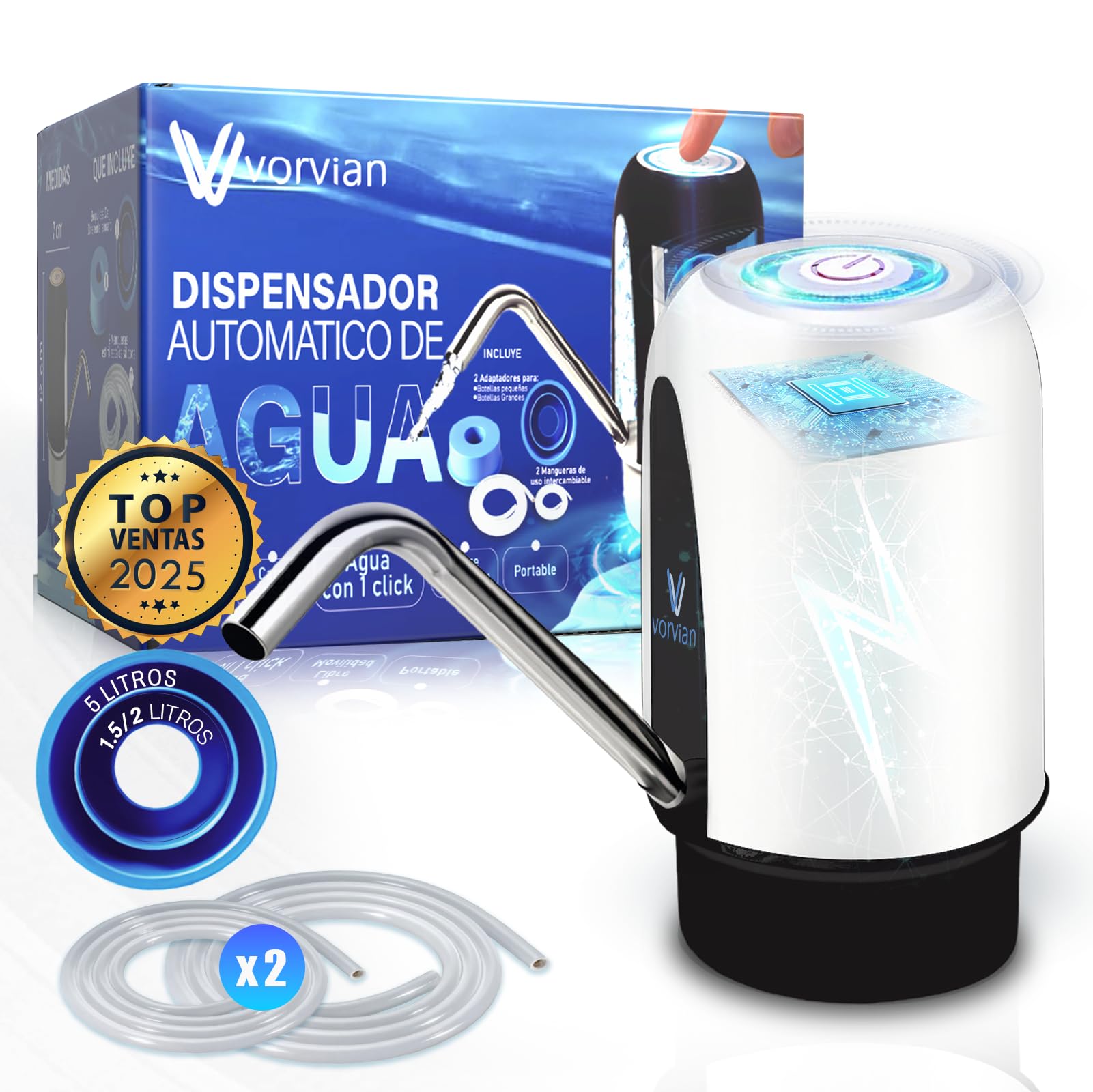 SUPER PACK Dispensador De Agua VORVIAN® UNIVERSAL + 2 Mangueras |  COMPATIBLE Con Todas Las Botellas | Dispensador De Agua Para Garrafas |  Grifo Para Garrafas |Dispensador De Agua Fria |Camping : Amazon.es: Hogar y  cocina