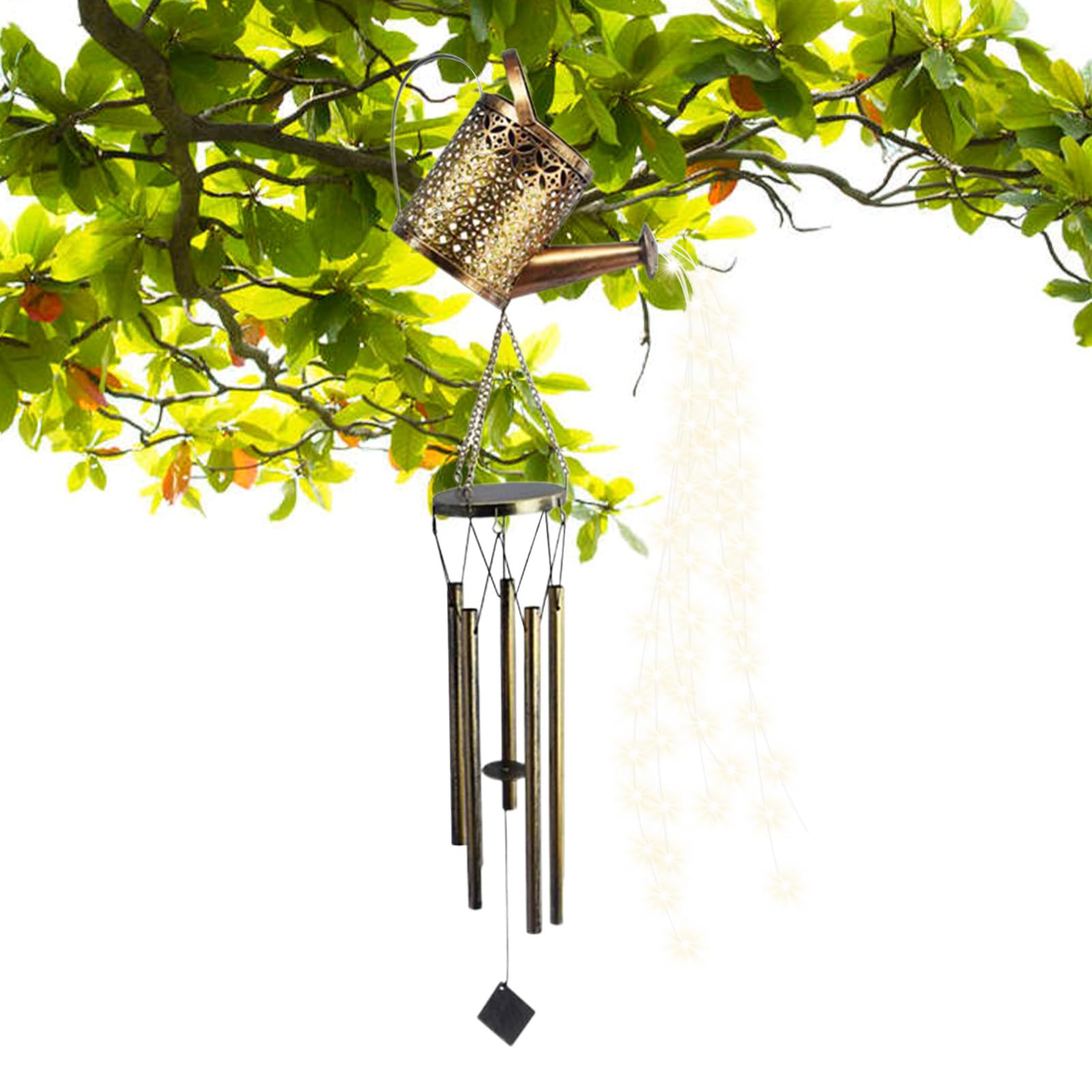 Arrosoir solaire extérieur anti-intempéries en fer pour sublimer un jardin sombre