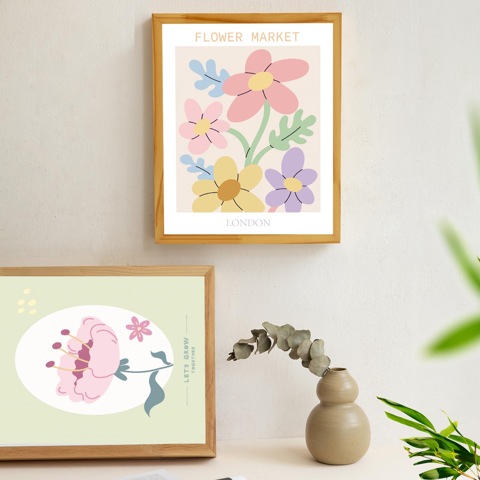 Amazon.com: Flower Market Colorful Wall Art,Abstract Floral Poster