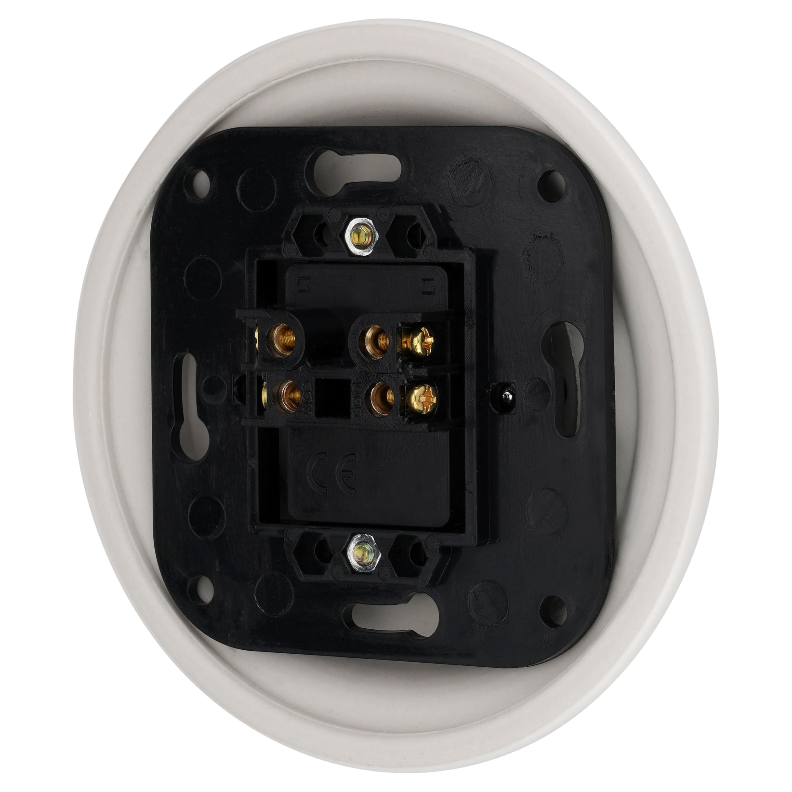 A incasso in porcellana retrò, doppio pulsante, pulsante a 2 scomparti, All-in-One, serie PR1 bianco