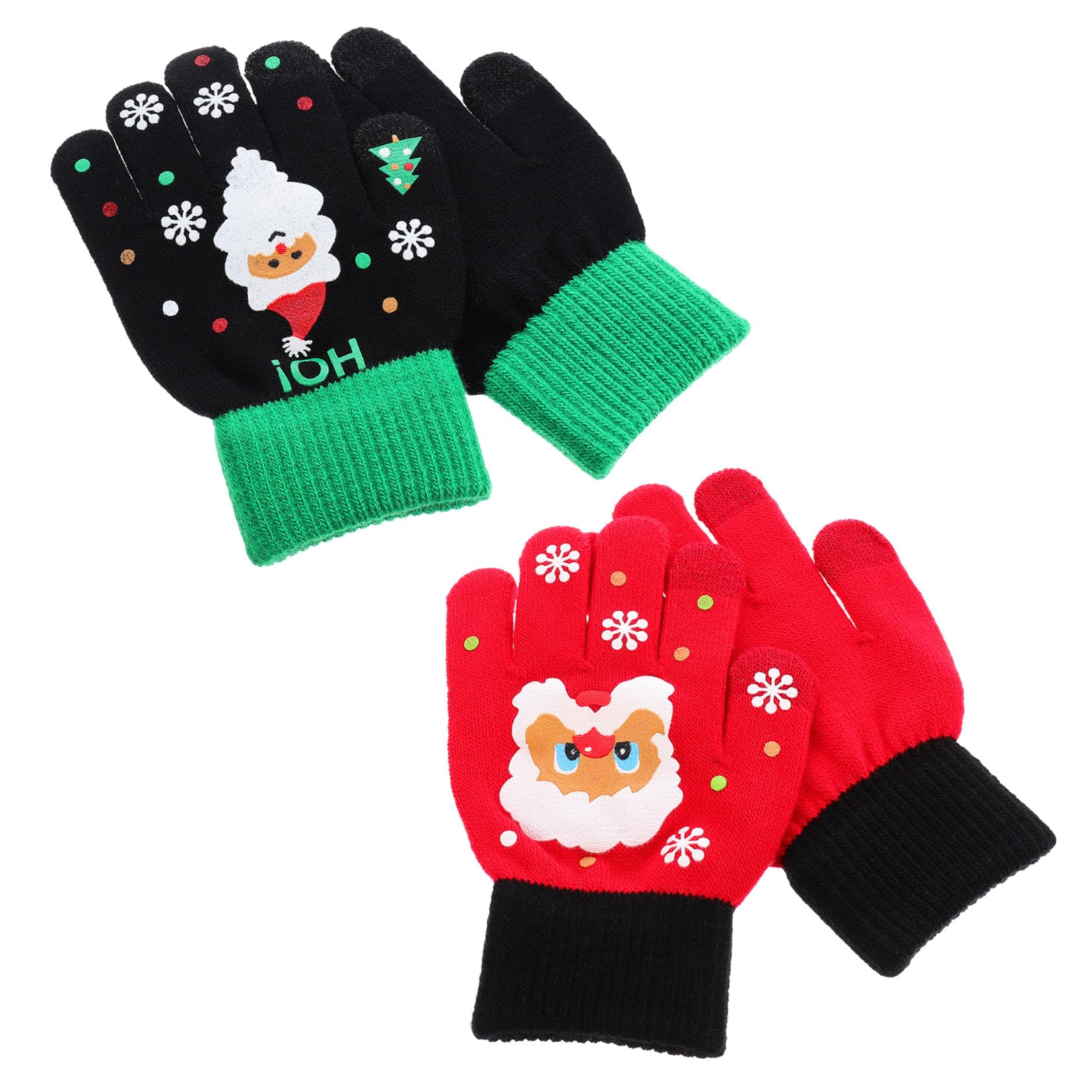 LIFKOME 2 Pares guantes juego para estudiantes guantes punto para niños mitones navidad guantes calientes invierno guantes mano punto caliente pantalla táctil chapa