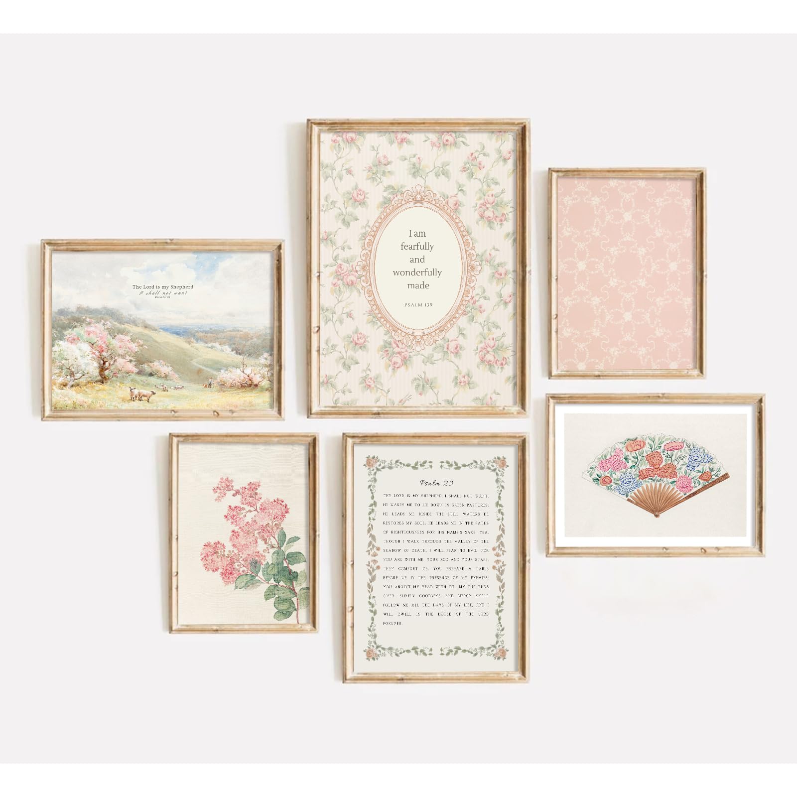 Christian Nursery Wall Art Bible Verse Canvas Wall Decor Girl Floral Wall Art Aesthetic Scripture Pictures Jesus Religious Posters Pink Flower Prints