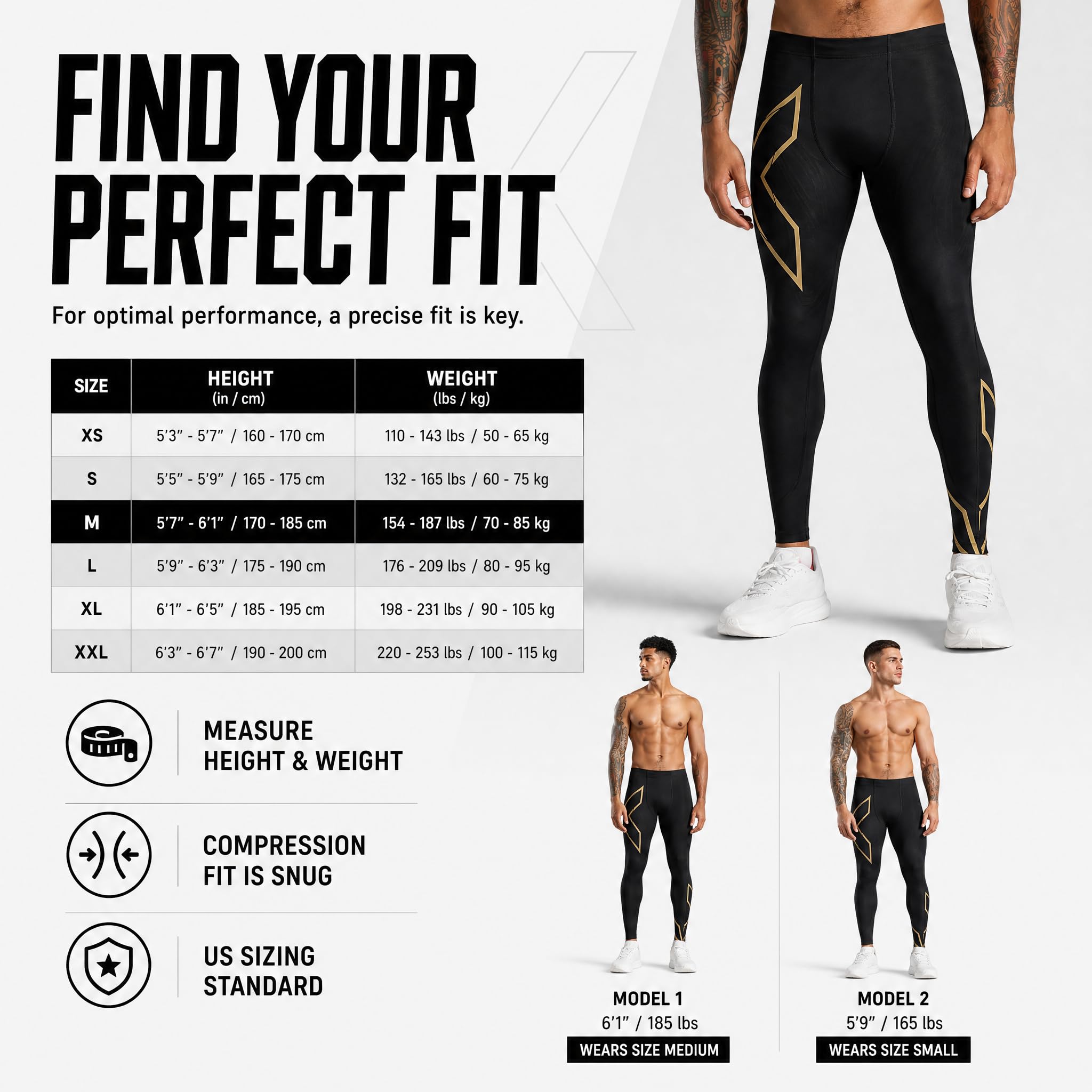 2XU UK Light Speed Compression Tights - Pantalones de compresión Hombre