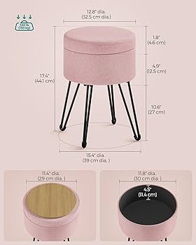 ダイヤのA Amazon.com: SONGMICS Vanity Stool Chair, Small Ottoman Stool