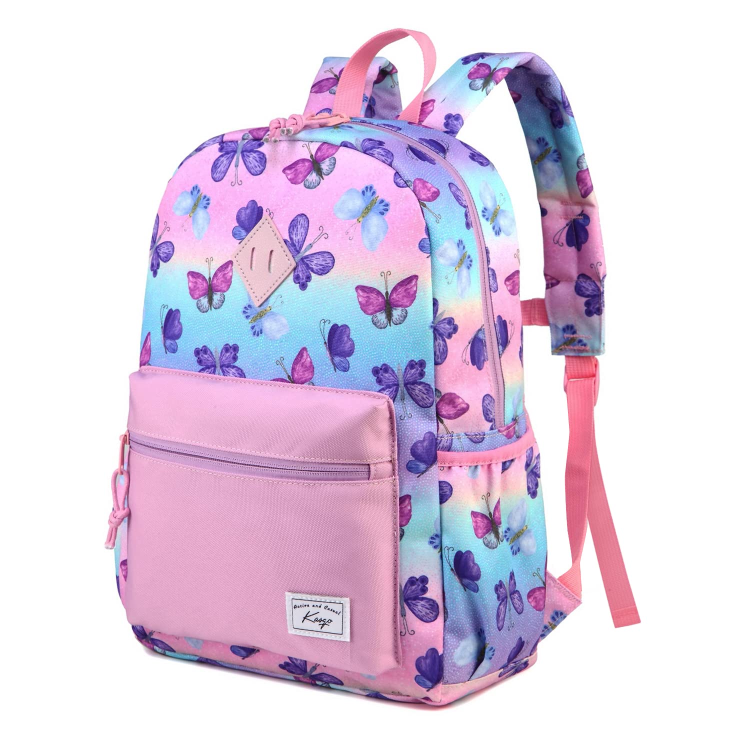 Kasgo Mochila Niña Niño, Mochila Escolar Primaria Mochila Infantil 2-6 Años Mochila Unicornio Dinosaurio Mochila Chica Chico Ajustar Carpeta A4 con Bolsillos Laterales y Correa en Pecho