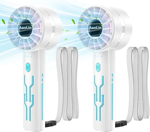 Miniatura 13 de 2 ventiladores turbo portátiles de mano con motor de alta velocidad de 7000 rpm, ventilador personal de refrigeración recargable por USB, 4 Negro 2