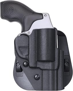 Cavebear IWB/OWB Kydex Holster - Fits 442 642 637 etc.Most Types of S&W J Frame Revolver,Adj.Cant & Retention,Fast Draw,Inside/Outside Waistband Carry.