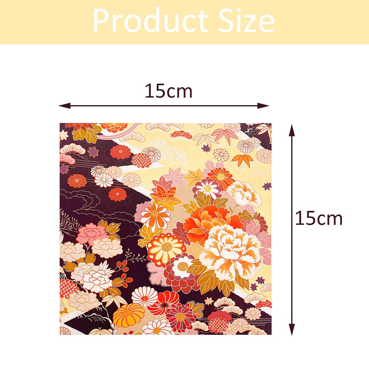 Papel para papiroflexia 50 hojas 15 x 15cm Papel japonés Cuadrado Papel Origami Doble Cara Paper Plegable con 10 Diferentes Diseños únicos para proyectos de arte y manualidades