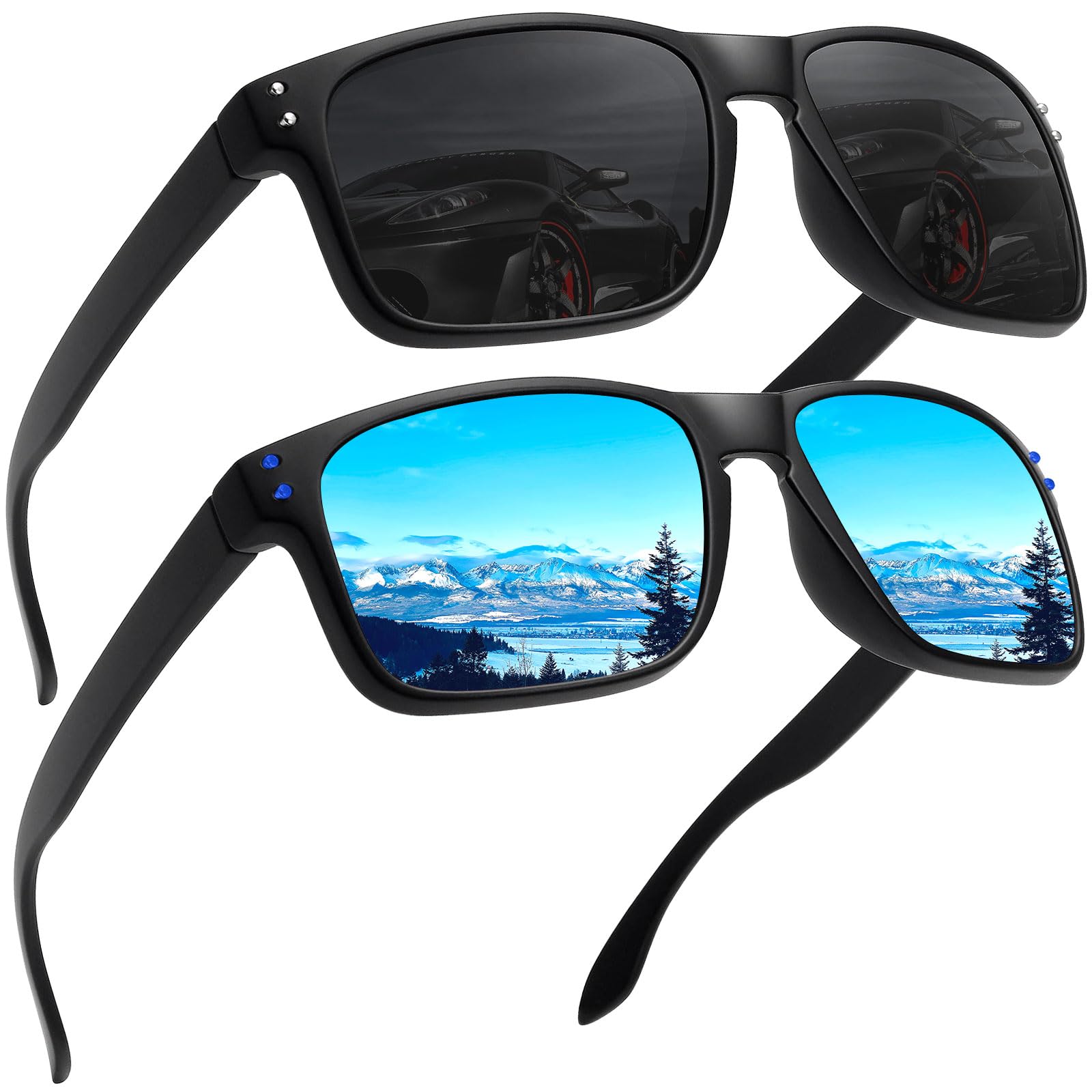 LEDING&BEST Gafas de sol Polarizadas Para Hombre Mujer/Gafas casuales Golf pesca Deportes al aire libre con protección UV marco TR90 Gafas de sol