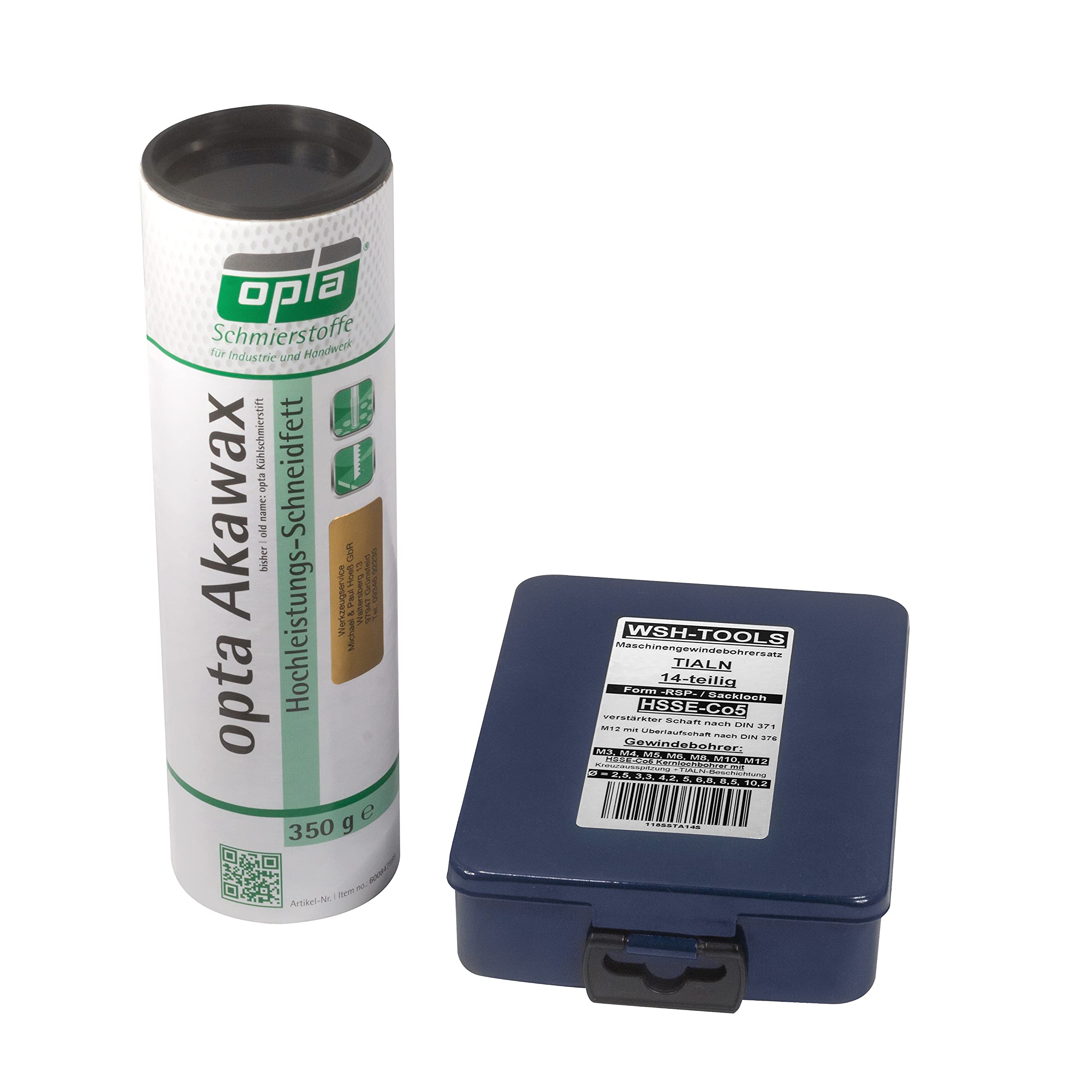 Juego de machos de roscar para máquina de agujeros ciegos M3, M4, M5, M6, M8, M10, M12 HSSE-Co5, 14 piezas TiAlN con lápiz lubricante