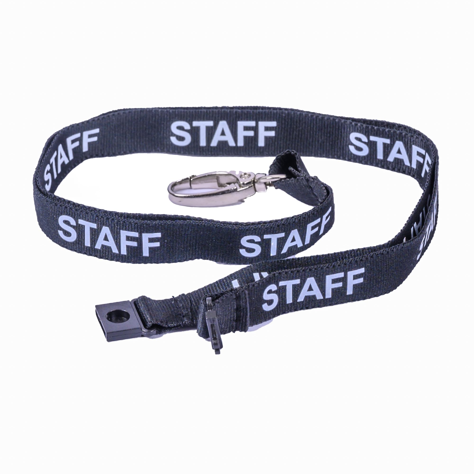 SKE-Direct® Staff Lanyard 15mm with Metal Lobster Clip Complete with Free Cardholder Accessory (100, Black)