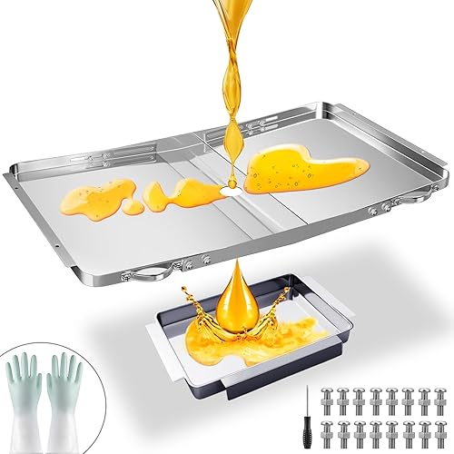 likjhbn Bandeja de grasa para parrilla con bandeja de captura