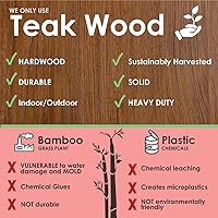 Vista 8 de AquaTeak El soporte de baño cuadrado de teca de tres niveles original Sula