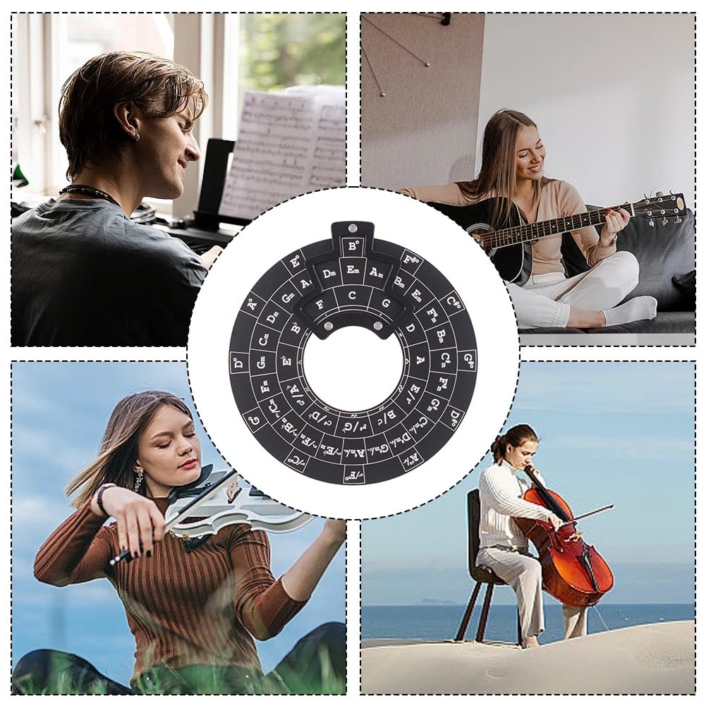 Ribinuod Circle of Fifths Wheel Guitar Chord Wheel Wooden Melody Tool Musical Chord Wheel for Musicians Guitar Accessories - Image 3