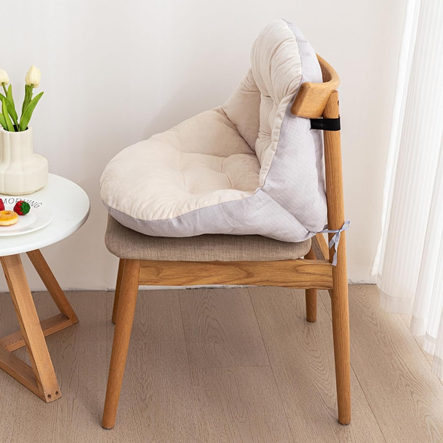 座布団 冷感 背もたれ付き クッション 椅子用 シート 腰痛改善 食事 お昼寝 取り外し テレワーク オールシーズン 事務所 楽な姿