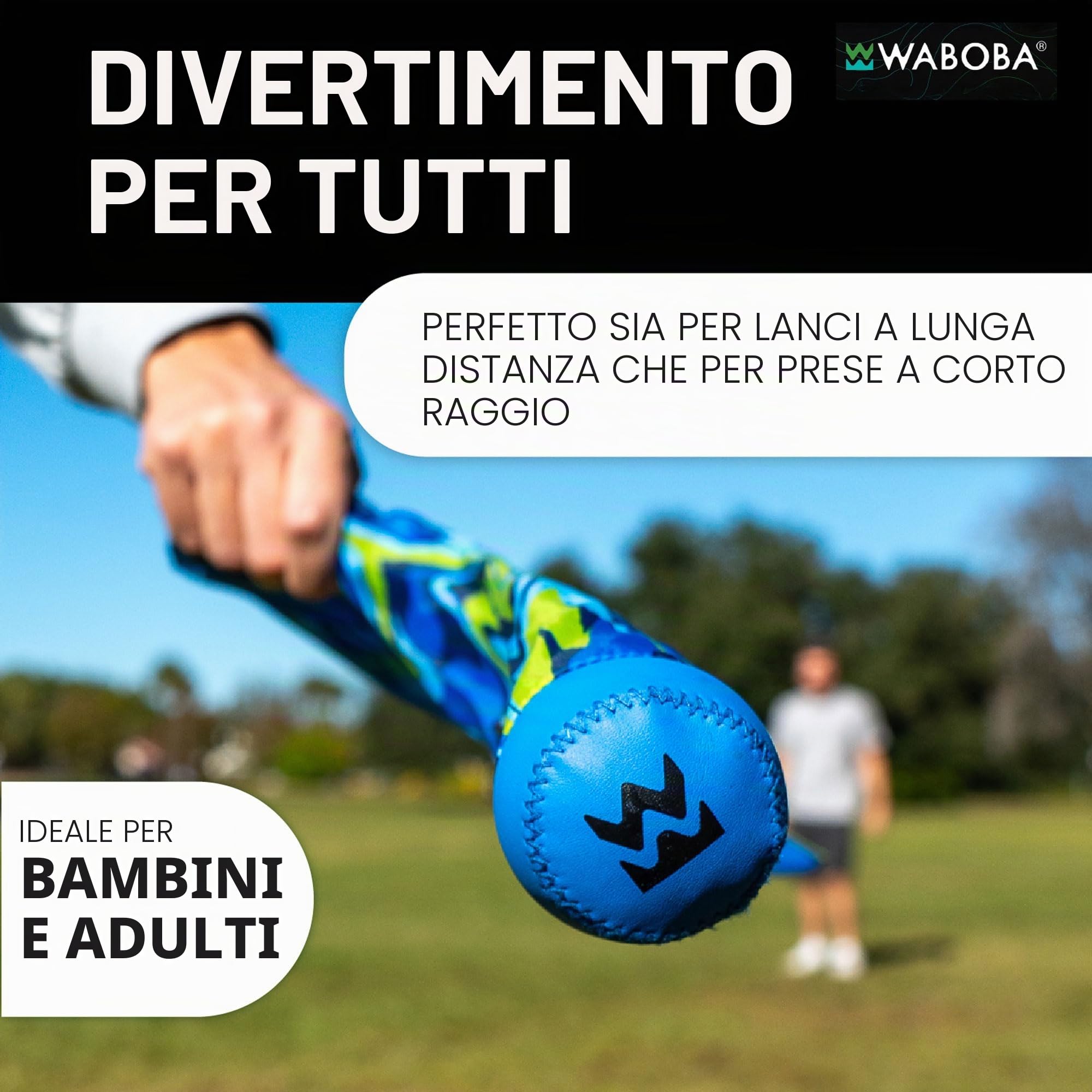 Waboba Tailball - Giocattolo da lancio con coda lunga, 80 cm, per bambini e adulti