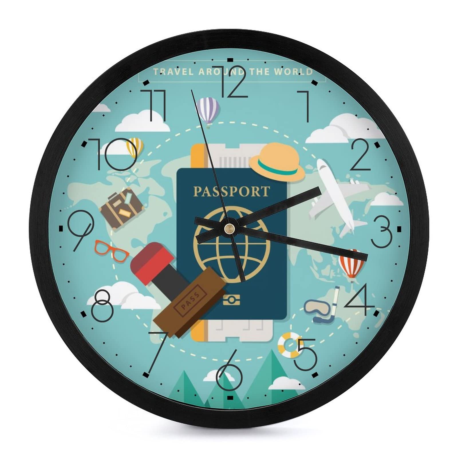 Pendule murale silencieuse design épuré horloge moderne haut de gamme de 25.4 cm