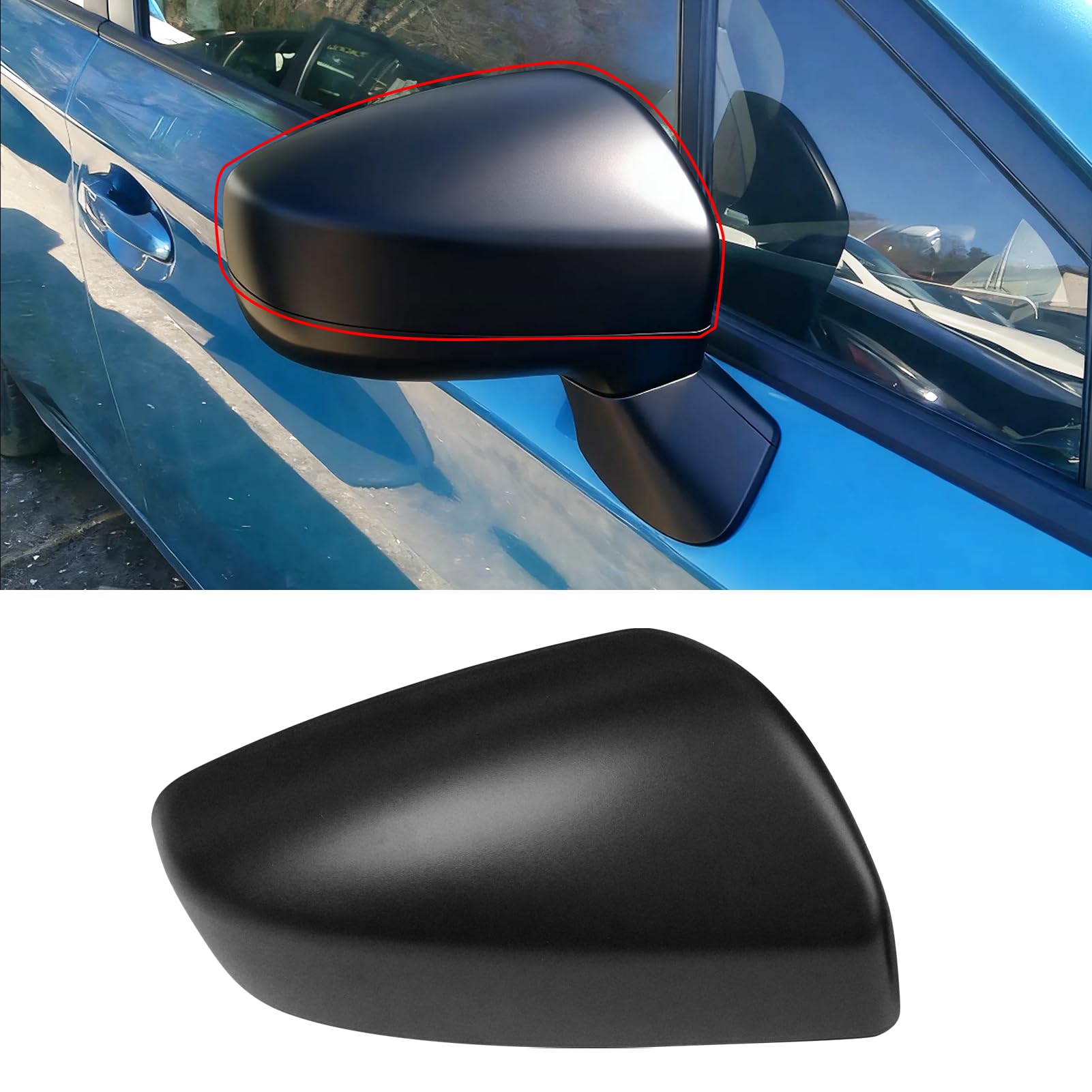 Yumzeco Compatible with Subaru Impreza Side Mirror Cover 2017 2018 2019 2020 2021 2022 2023, Passenger Side Subaru Impreza Mirror Cap W/O Light