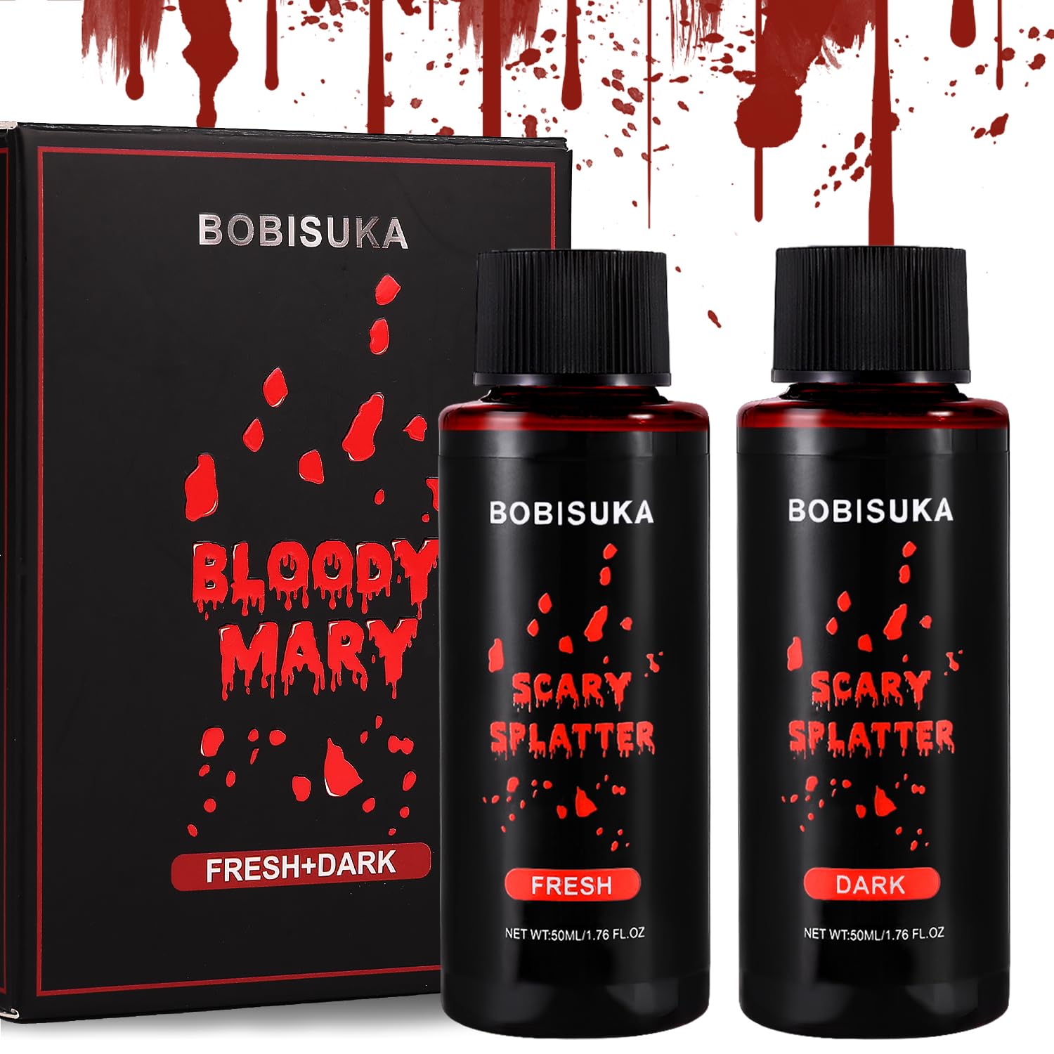 Kit 2 Sprays De Faux Sang Lavable - Rouge Vif + Rouge Foncé - Pour Maquillage Halloween, Blessures Factices, Farces